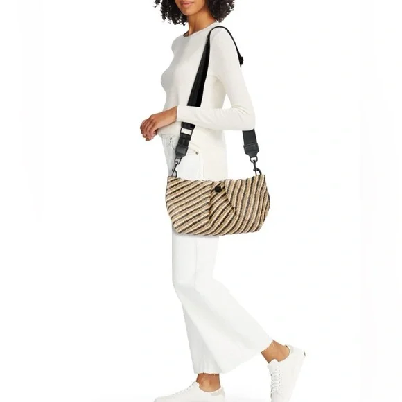 THINK ROYLN • Savannah Woven Design Raffia Top Handle Crossbody Bag Purse 3ways - Picture 2 of 11